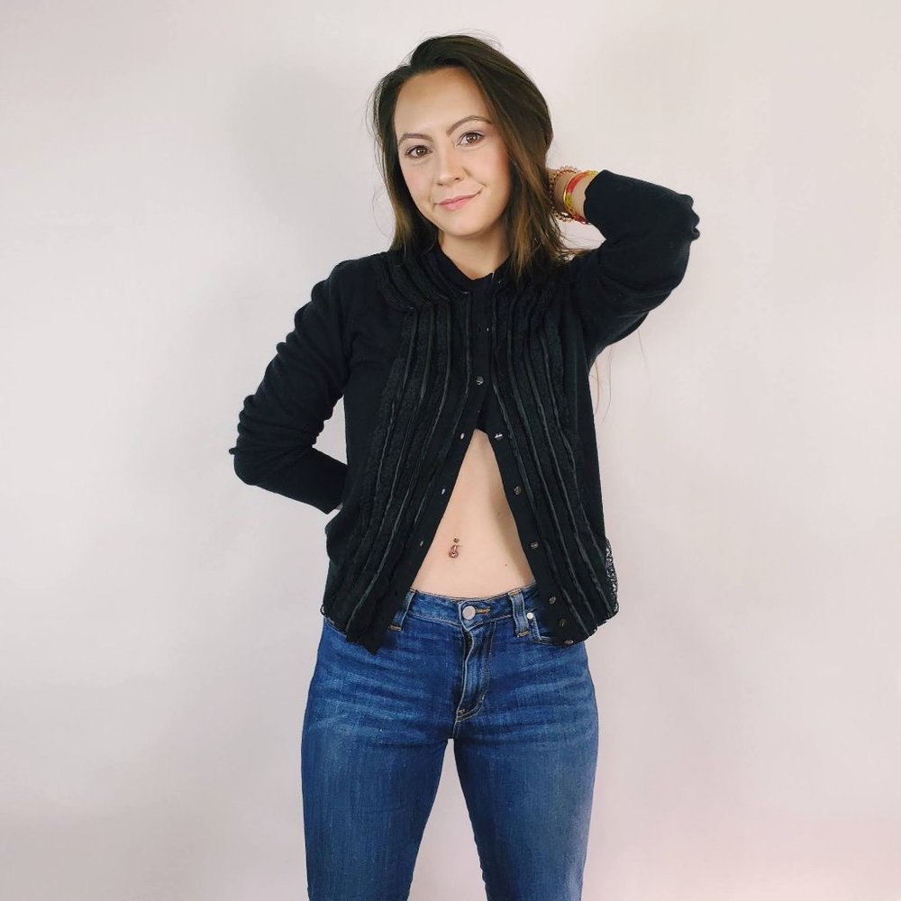 Vintage Black Lace Cardigan